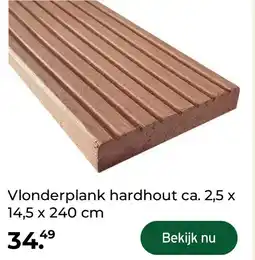 GAMMA Vlonderplank hardhout ca. 2,5 x14,5 x 240 cm aanbieding