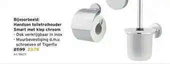 GAMMA Handson toiletrolhouder Smart met klep chroom aanbieding