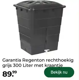 GAMMA Garantia Regenton rechthoekig grijs 300 Liter met kraantje aanbieding