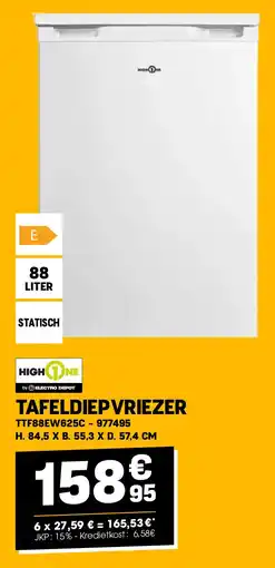 Electro Depot High One TAFELDIEPVRIEZER TTF88EW625C aanbieding