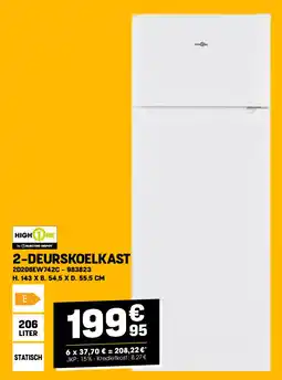 Electro Depot High One 2-DEURSKOELKAST 2D206EW742C aanbieding