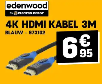 Electro Depot Edenwood 4K HDMI KABEL 3M aanbieding