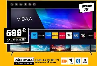 Electro Depot Edenwood UHD 4K QLED TV aanbieding