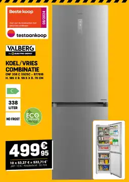 Electro Depot Valberg KOEL/VRIES COMBINATIE CNF 338 C X625C aanbieding