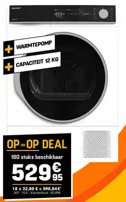 Electro Depot Sharp DROOGKAST MET WARMTEPOMP KD-NHH2S7EW2-FR aanbieding