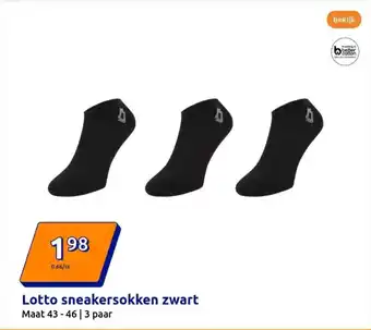 Action Lotto sneakersokken zwart aanbieding