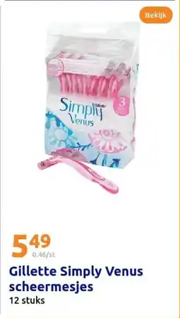 Action Gillette simply venus scheermesjes aanbieding