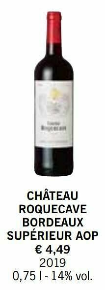Lidl Château roquecave bordeaux supérieur aop aanbieding