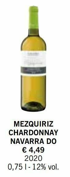 Lidl Mezquiriz chardonnay navarra do aanbieding