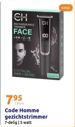 Code homme gezichtstrimmer