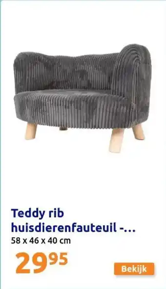 Action Teddy rib huisdierenfauteuil aanbieding