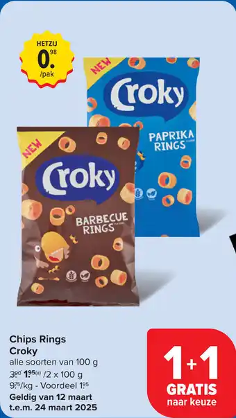 Carrefour Chips rings croky aanbieding