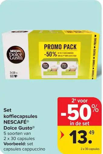 Carrefour Set koffiecapsules nescafé dolce gusto aanbieding