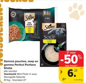 Carrefour Gamma pouches soep en gamma perfect portions sheba aanbieding