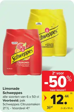 Carrefour Limonade schweppes aanbieding