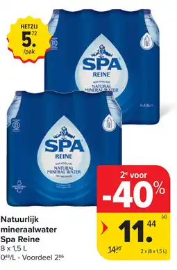 Carrefour Natuurlijk mineraalwater spa reine aanbieding