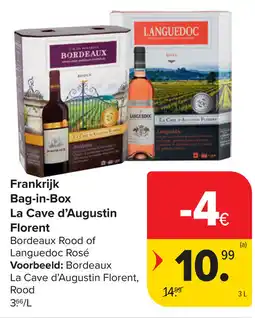 Carrefour Frankrijk bag in box la cave d'augustin florent aanbieding