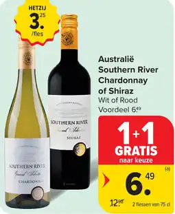 Carrefour Australië southern river chardonnay of shiraz aanbieding