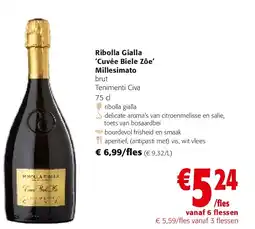 Colruyt Ribolla Gialla ‘Cuvée Biele Zôe’ Millesimato aanbieding