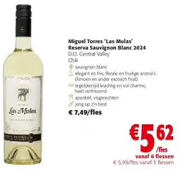 Colruyt Miguel Torres ‘Las Mulas’ Reserva Sauvignon Blanc 2024 aanbieding