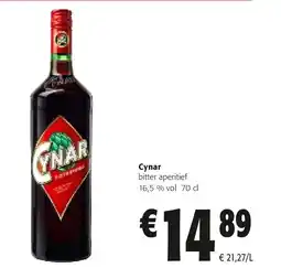 Colruyt Cynar bitter aperitief 16,5 % vol 70 cl aanbieding