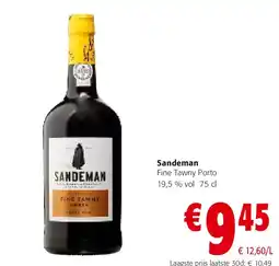 Colruyt Sandeman Fine Tawny Porto 19,5 % vol 75 cl aanbieding