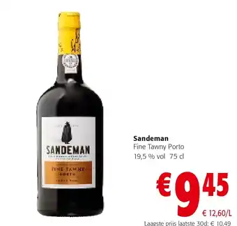 Colruyt Sandeman Fine Tawny Porto 19,5 % vol 75 cl aanbieding