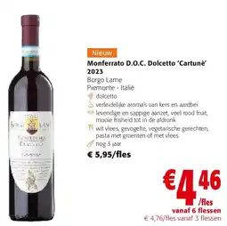 Colruyt Monferrato D.O.C. Dolcetto ‘Cartunè’ 2023 aanbieding