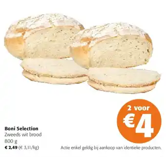 Colruyt Zweeds wit brood 800 g aanbieding