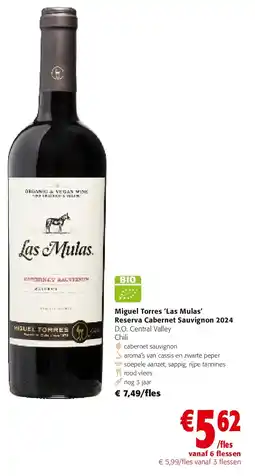 Colruyt Miguel Torres ‘Las Mulas’ Reserva Cabernet Sauvignon 2024 D.O. Central Valley Chili aanbieding