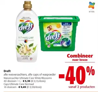 Colruyt Dreft Wasverzachter Ultimate Care White Blossoms 40 dosissen 1 L aanbieding