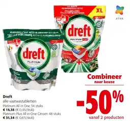 Colruyt Dreft Platinum All in One 34 stuks aanbieding