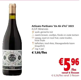 Colruyt Artisans Partisans ‘Un Air d’Ici’ 2023 A.O.P. Minervois aanbieding