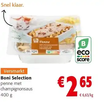 Colruyt Boni Selection penne met champignonsaus 400 g aanbieding