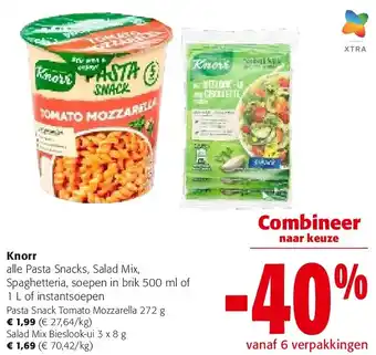 Colruyt Knorr Pasta Snack Tomato Mozzarella 272 g aanbieding