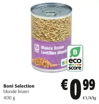 Colruyt Boni Selection blonde linzen 400 g aanbieding