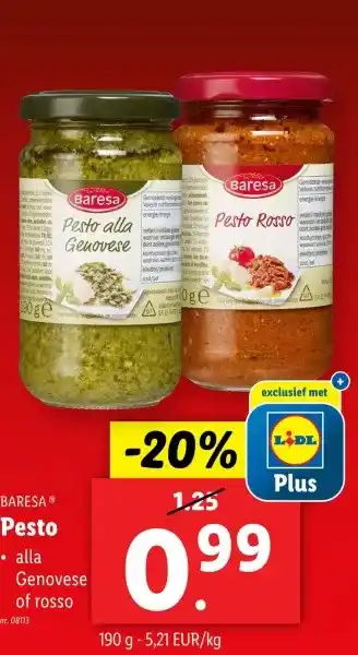 Lidl Pesto aanbieding