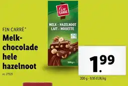 Lidl Melk- chocolade hele hazelnoot aanbieding