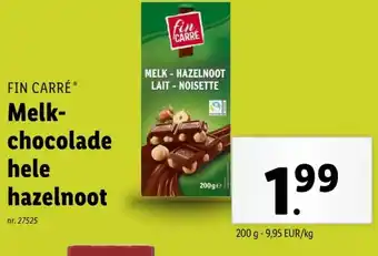 Lidl Melk- chocolade hele hazelnoot aanbieding