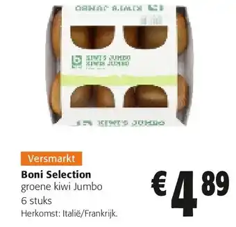 Colruyt Boni Selection groene kiwi Jumbo 6 stuks aanbieding