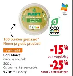 Colruyt Boni Plan’t milde guacamole 200 g aanbieding