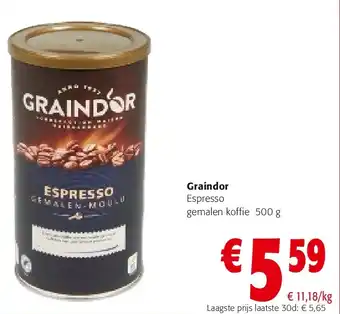 Colruyt Graindor Espresso gemalen koffie 500 g aanbieding