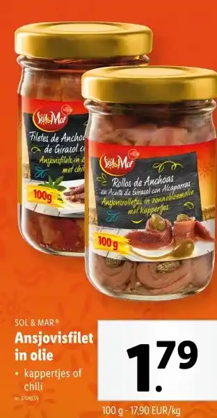 Lidl Ansjovisfilet in olie aanbieding