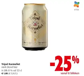 Colruyt Tripel Karmeliet sterk blond bier in blik 8 % vol 33 c aanbieding