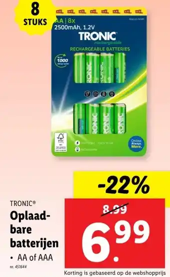 Lidl Oplaad- bare batterijen aanbieding