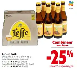 Colruyt Leffe Blond abdijbier 6,6 % vol 8 x 33 cl aanbieding