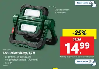 Lidl Acculedwerklamp, 3,7 V aanbieding