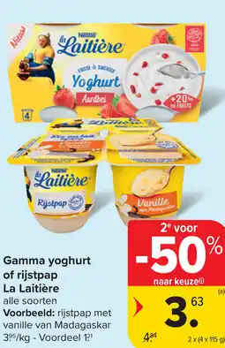 Carrefour La Laitière Gamma yoghurt of rijstpap aanbieding