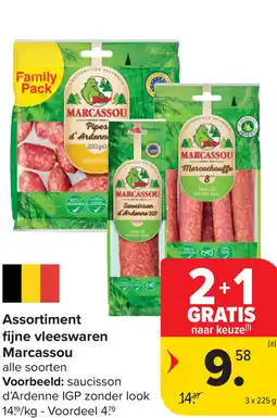 Carrefour Marcassou Assortiment fijne vleeswaren aanbieding