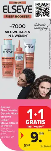 Carrefour Elseve L'Oréal Gamma Fiber Booster, Glycolic Gloss en Bond Repair aanbieding